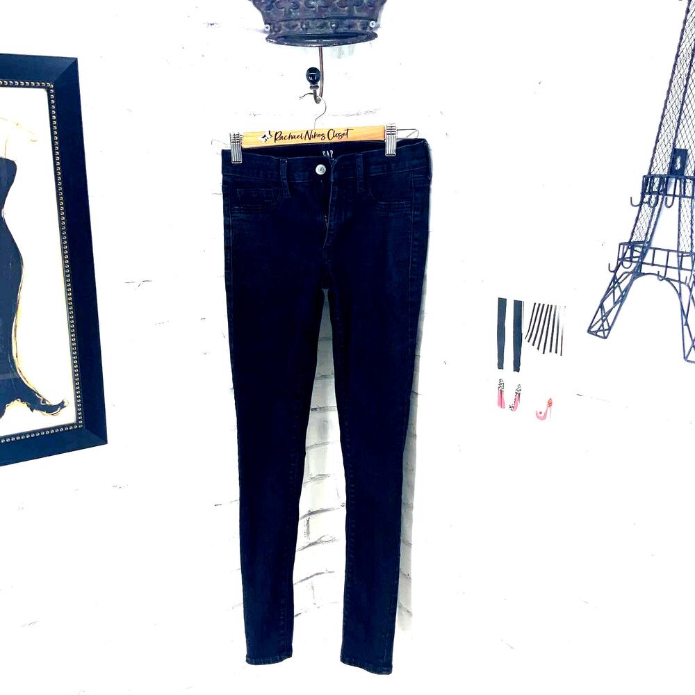 Gap Jeggings Skinny Black Jeans Pants Goth Punk 25 XS